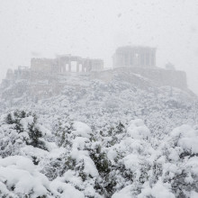 eingeschneite Akropolis 2021