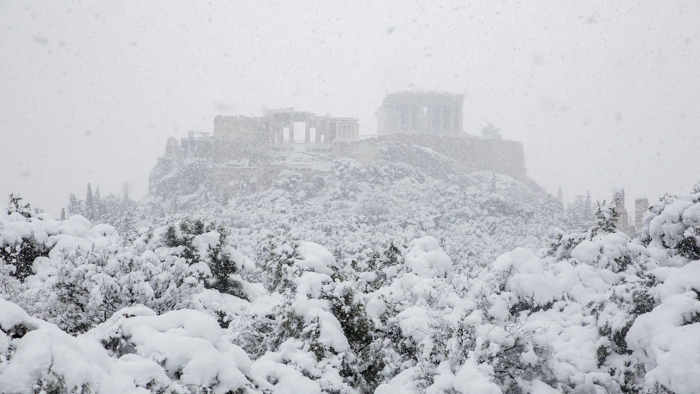 eingeschneite Akropolis 2021