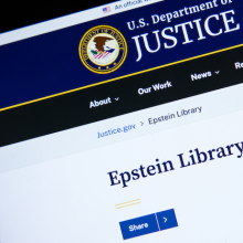 Foto der Seite des US-Justizministeriums, auf der die Epstein-Files veröffentlicht wurden.