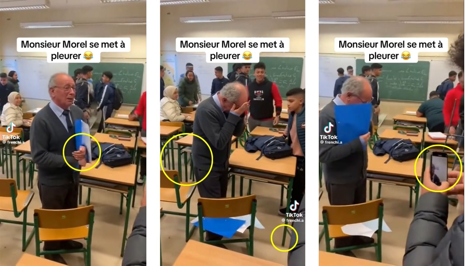 Das KI-Video enthält mehrere logische Fehler (Quelle: Tiktok / @frenchi.a; Screenshots, Markierungen und Collage: CORRECTIV.Faktencheck)