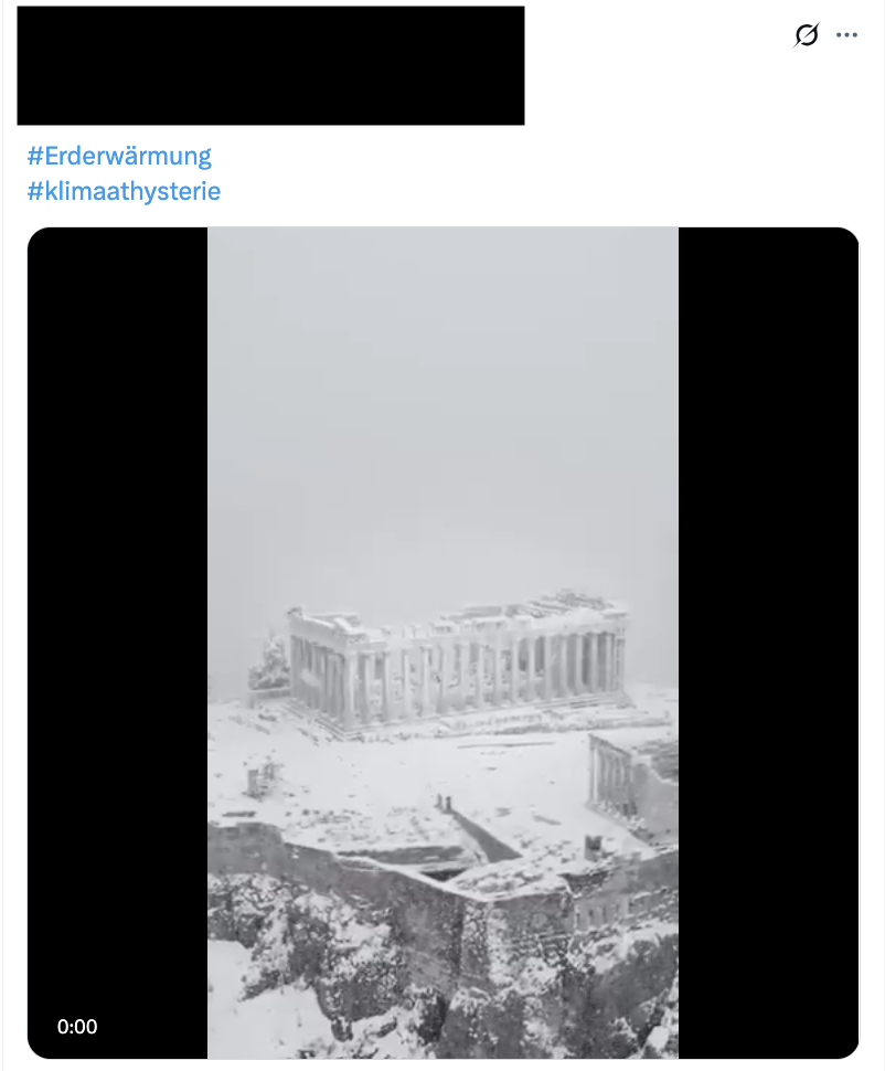 Video der eingeschneiten Akropolis