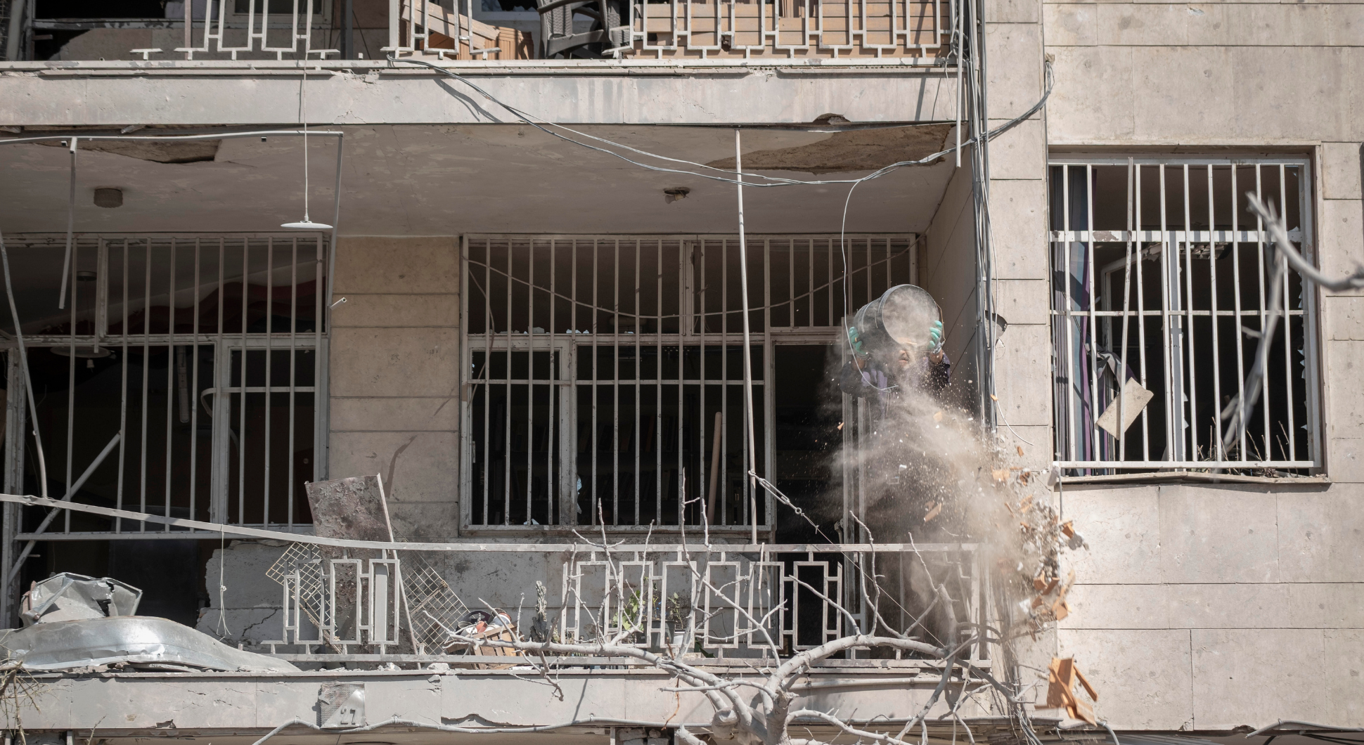 Aufnahme eines zerstörten Hauses.