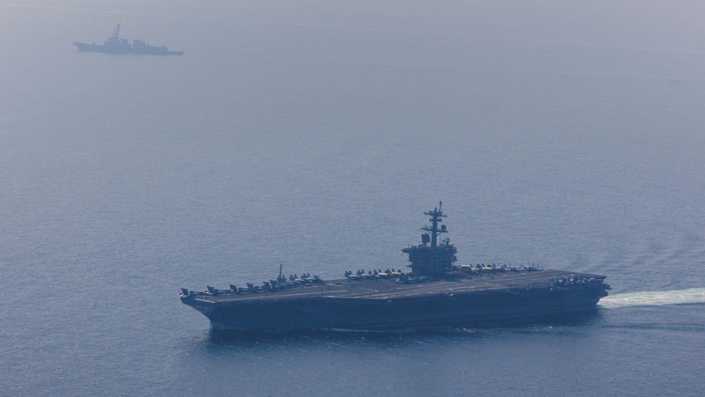 Der Flugzeugträger USS Abraham Lincoln am 6. Februar laut Angaben der USA im Arabischen Meer