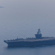 Der Flugzeugträger USS Abraham Lincoln am 6. Februar laut Angaben der USA im Arabischen Meer