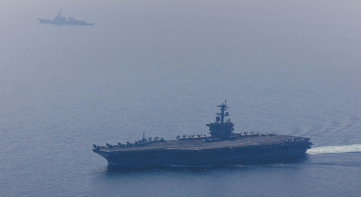Der Flugzeugträger USS Abraham Lincoln am 6. Februar laut Angaben der USA im Arabischen Meer