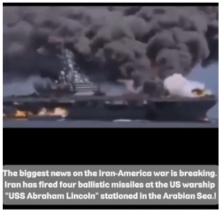 Auch dieses Video belegt keinen iranischen Angriff auf den US-Flugzeugträger USS Abraham Lincoln. Das Video ist veraltet.