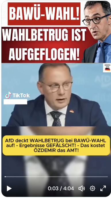 Ein Tiktok-Beitrag mit der Behauptung