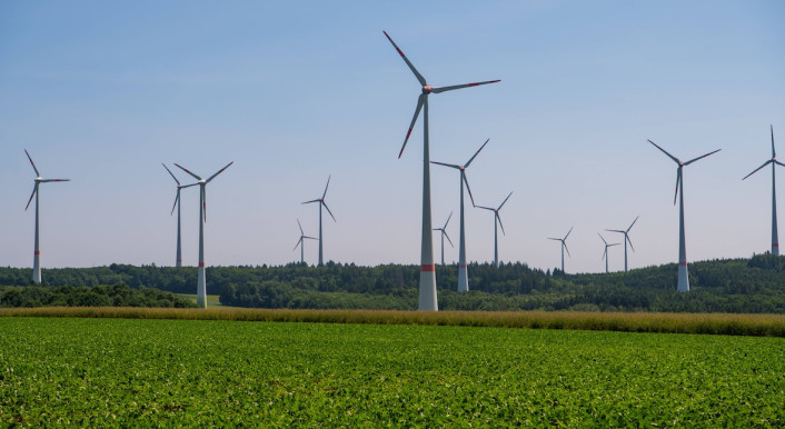Windräder auf einem Feld