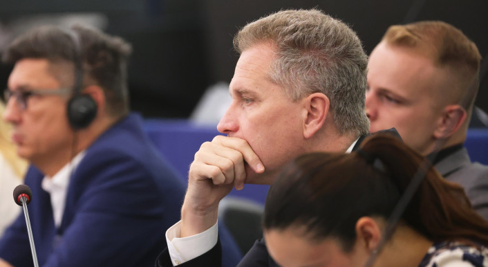 Der AfD-Politiker Petr Bystron im Europaparlament.