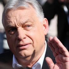 Viktor Orbán, nachdem er seine Stimme bei der ungarischen Parlamentswahl am 12. April abgab