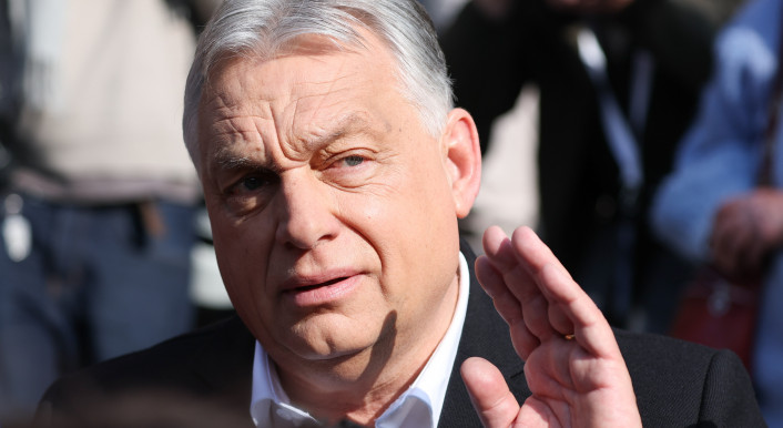 Viktor Orbán, nachdem er seine Stimme bei der ungarischen Parlamentswahl am 12. April abgab