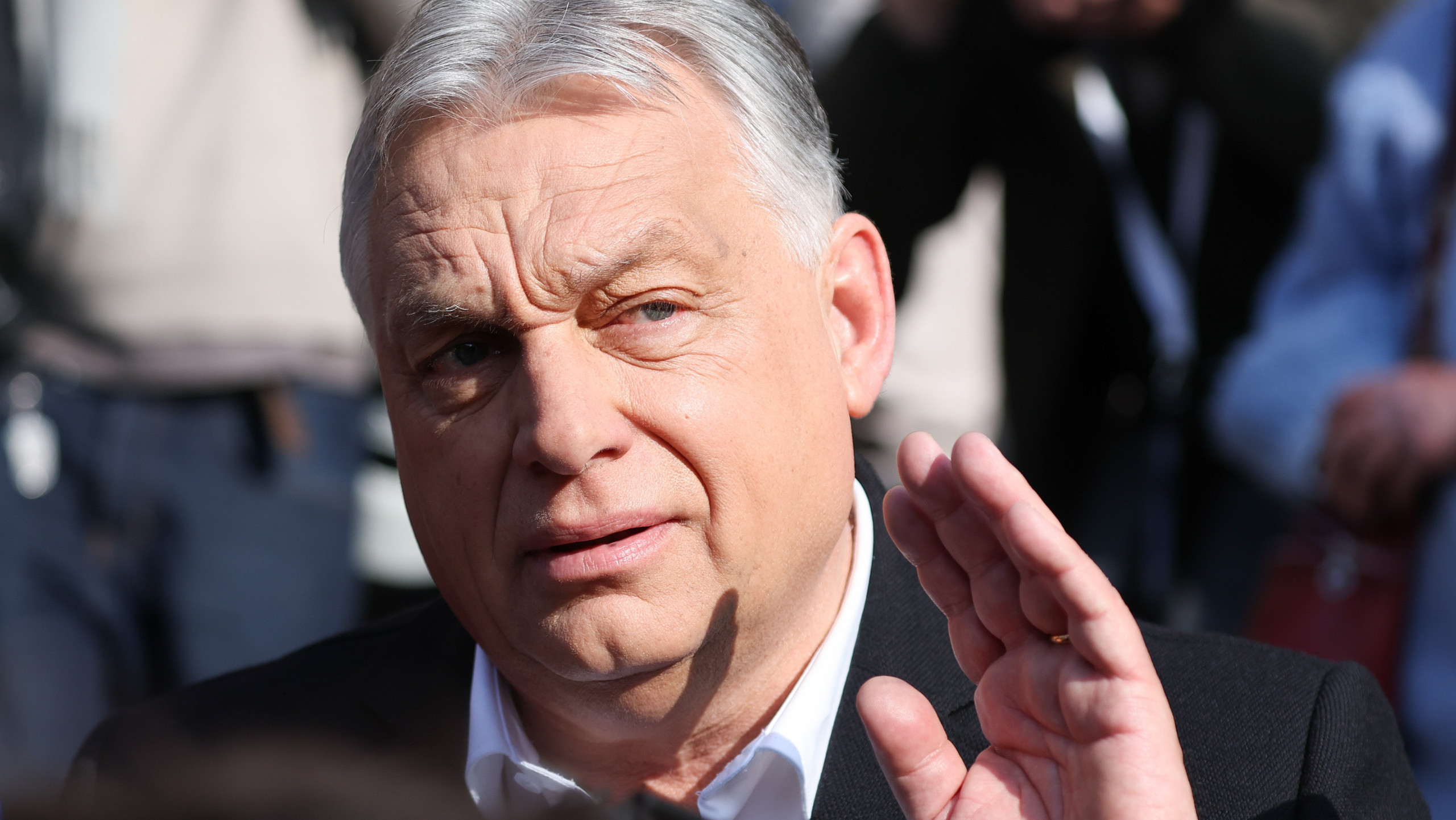 Viktor Orbán, nachdem er seine Stimme bei der ungarischen Parlamentswahl am 12. April abgab