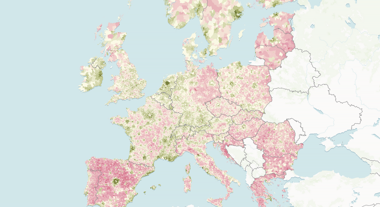 Half of Europe’s towns and villages have fewer residents than 60 years ago