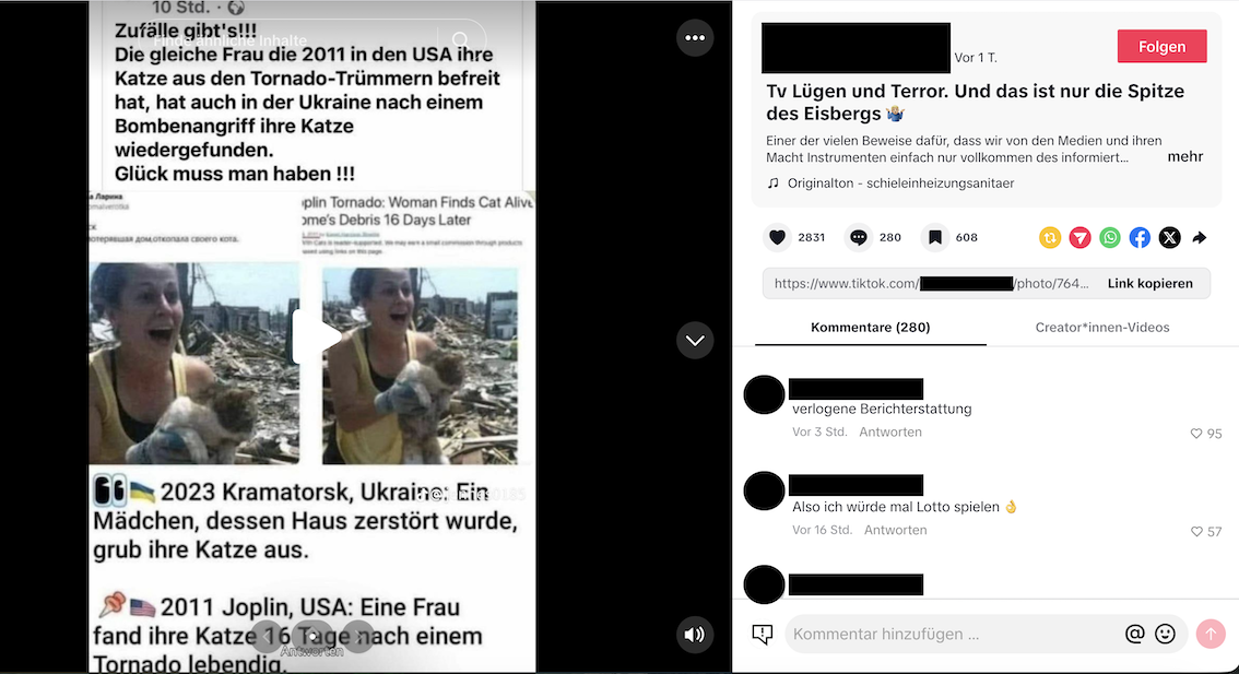 Post auf Tiktok