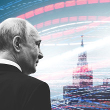 Russland führt einen hybriden Krieg gegen den Westen. Collage: Ivo Mayr / CORRECTIV, Fotos: Alexander Kazakov / picture alliance / TASS & unsplash.com