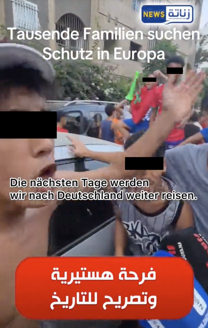 Anders als auf Tiktok behauptet, zeigt dieses Video keine Menschen, die in Ceuta angekommen sind und gesagt haben, dass sie nach Deutschland weiterreisen wollen