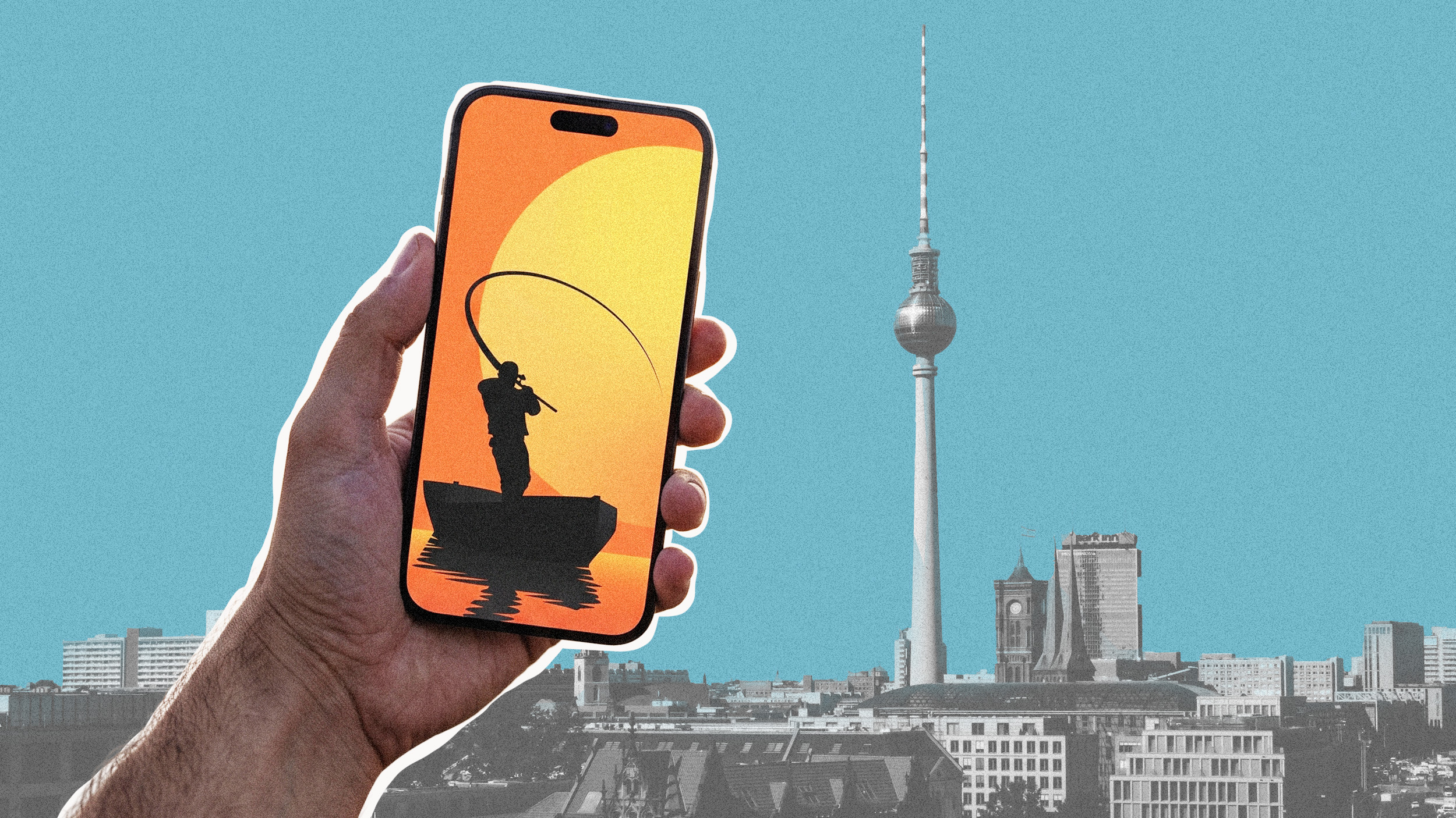 Der Gründer des russischen Telegram-Kanals Rybar ist für Kriegspropaganda von der EU sanktioniert. Dennoch beschäftigte er zwei Mitarbeiter, die seit Jahren in Berlin leben. Collage: Ivo Mayr / CORRECTIV, Fotos: unsplash.com & ki-generiert