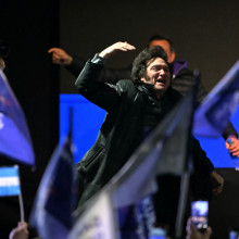 Javier Milei, Argentiniens Präsident, bei einer Wahlkampfveranstaltung.