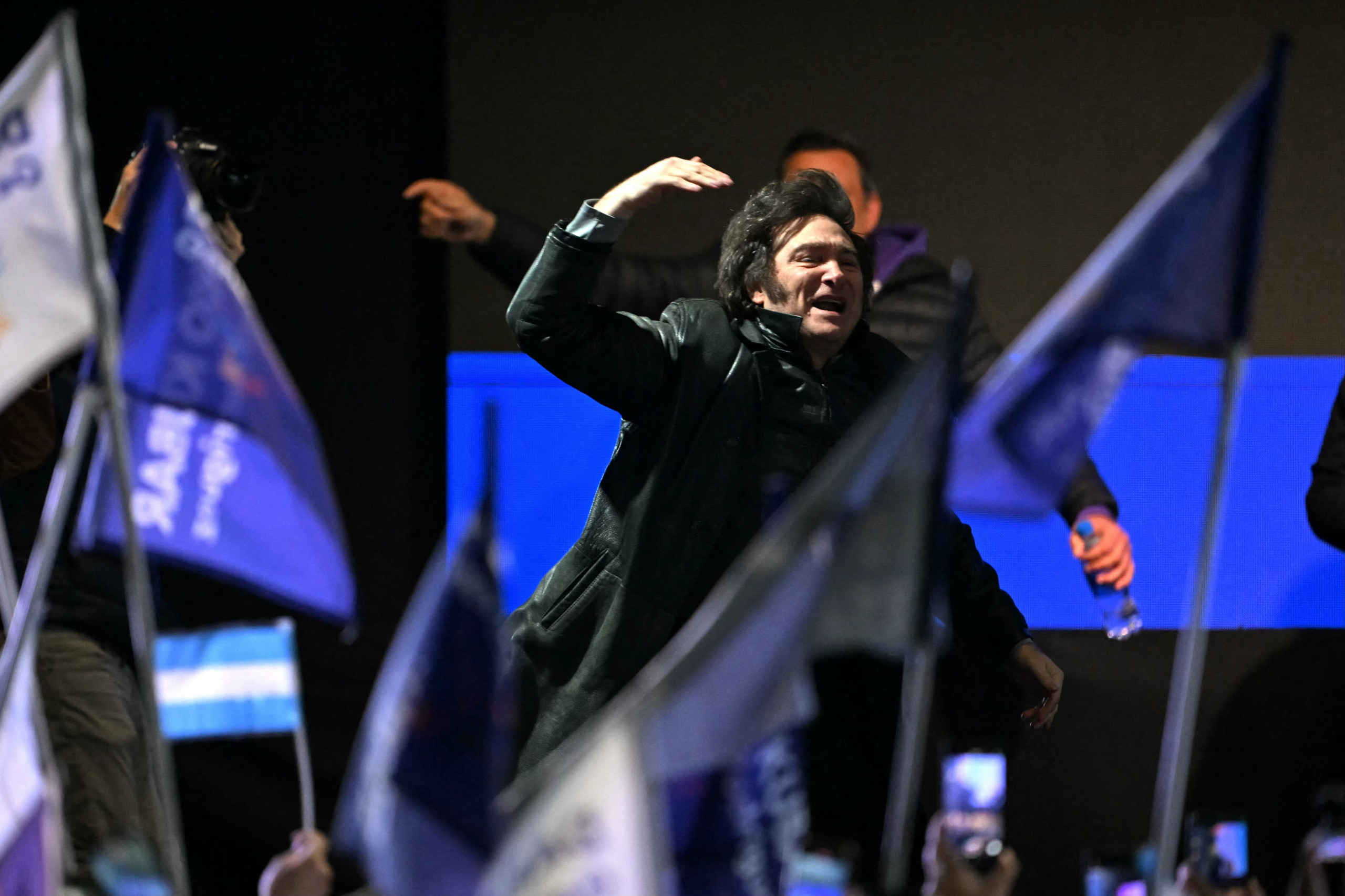Javier Milei, Argentiniens Präsident, bei einer Wahlkampfveranstaltung.