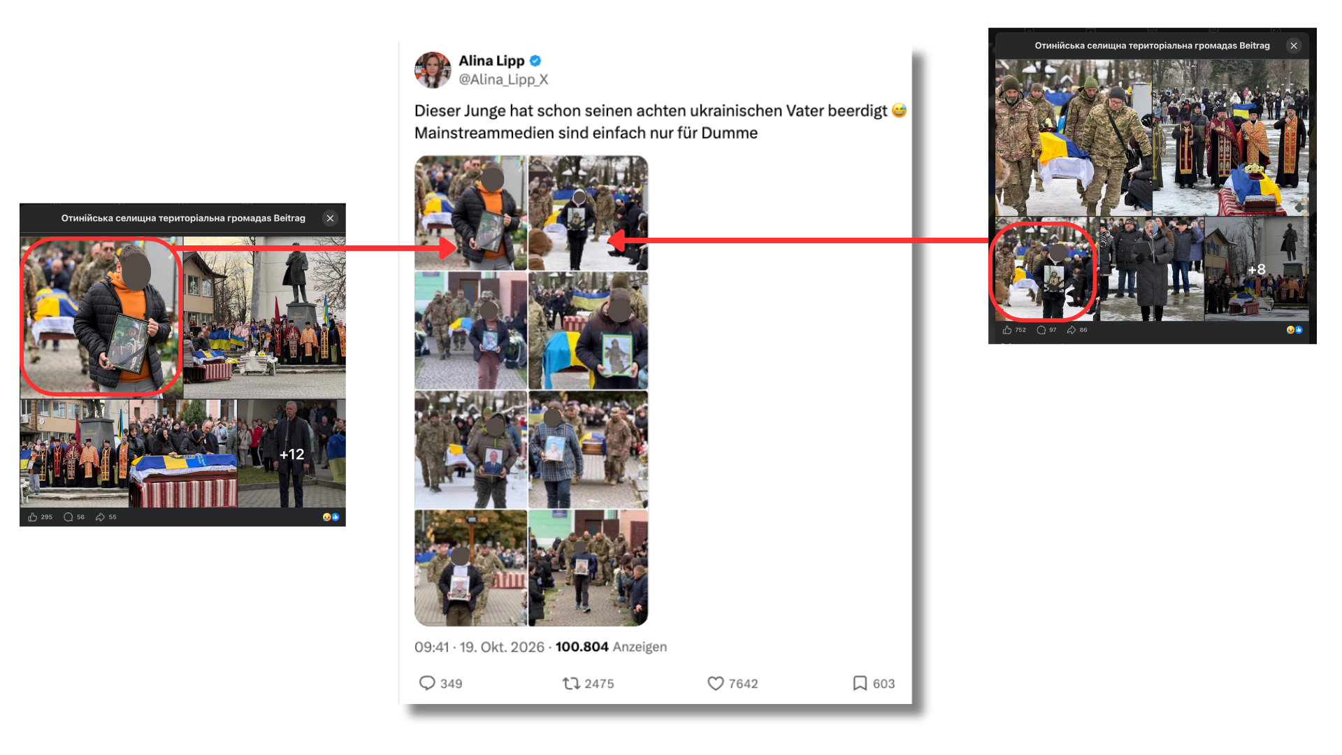 Collage mit Fotos einen ukrainischen Jungen