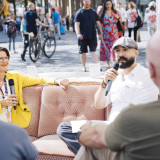 Diskussion beim Festival b°future. Bild: Ivo Mayr/CORRECTIV